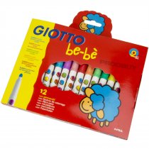 GIOTTO be-be Super Fiber Pens (ปากกาเมจิกแท่งจัมโบ้) 12 สี