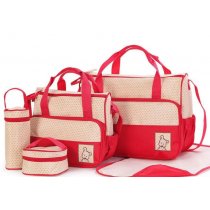 กระเป๋าสัมภาระคุณแม่ เซ็ท 5 ชิ้น, สี: แดง