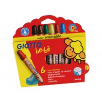 GIOTTO be-be Super Large Pencils (ดินสอสีไม้แท่งจัมโบ้) 6 สี