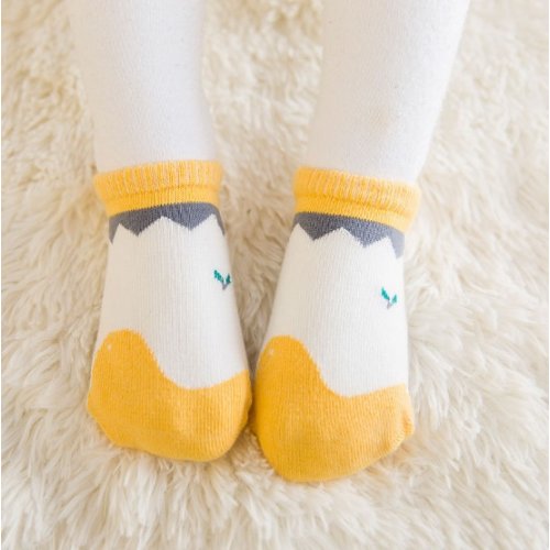 MOM2KIDS ถุงเท้าสำหรับเด็กเล็ก ลายนกนางนวล, Size: เหลือง-S